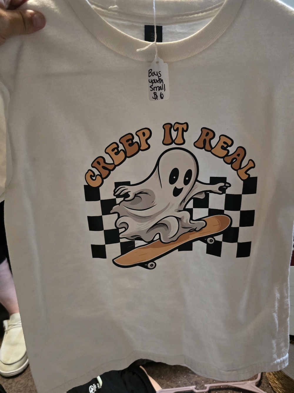 Kids 'Creep It Real' Ghost Skate Tee - White